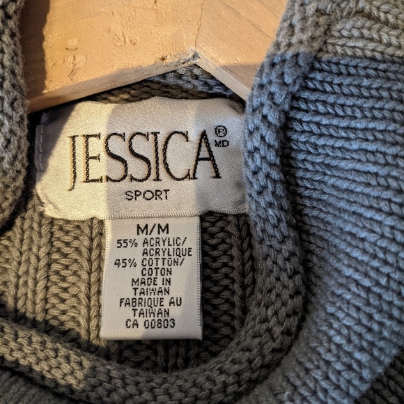 Vintage 90s Gray Chunky Knit Turtleneck Size Medium - Picture 5 of 9